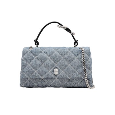 THE QUILTED DENIM DUAL CONVERTIBLE SHOULDER BAG